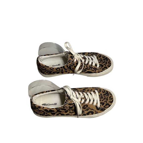 Madewell Sidewalk Low-Top Leopard Print Recycled Canvas Sneaker Size 8.5 - Picture 4 of 15
